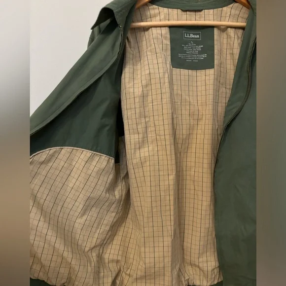 Vintage L.L. Bean Men’s Large Tall Olive Green Zip Up Jacket - Picture 5 of 5